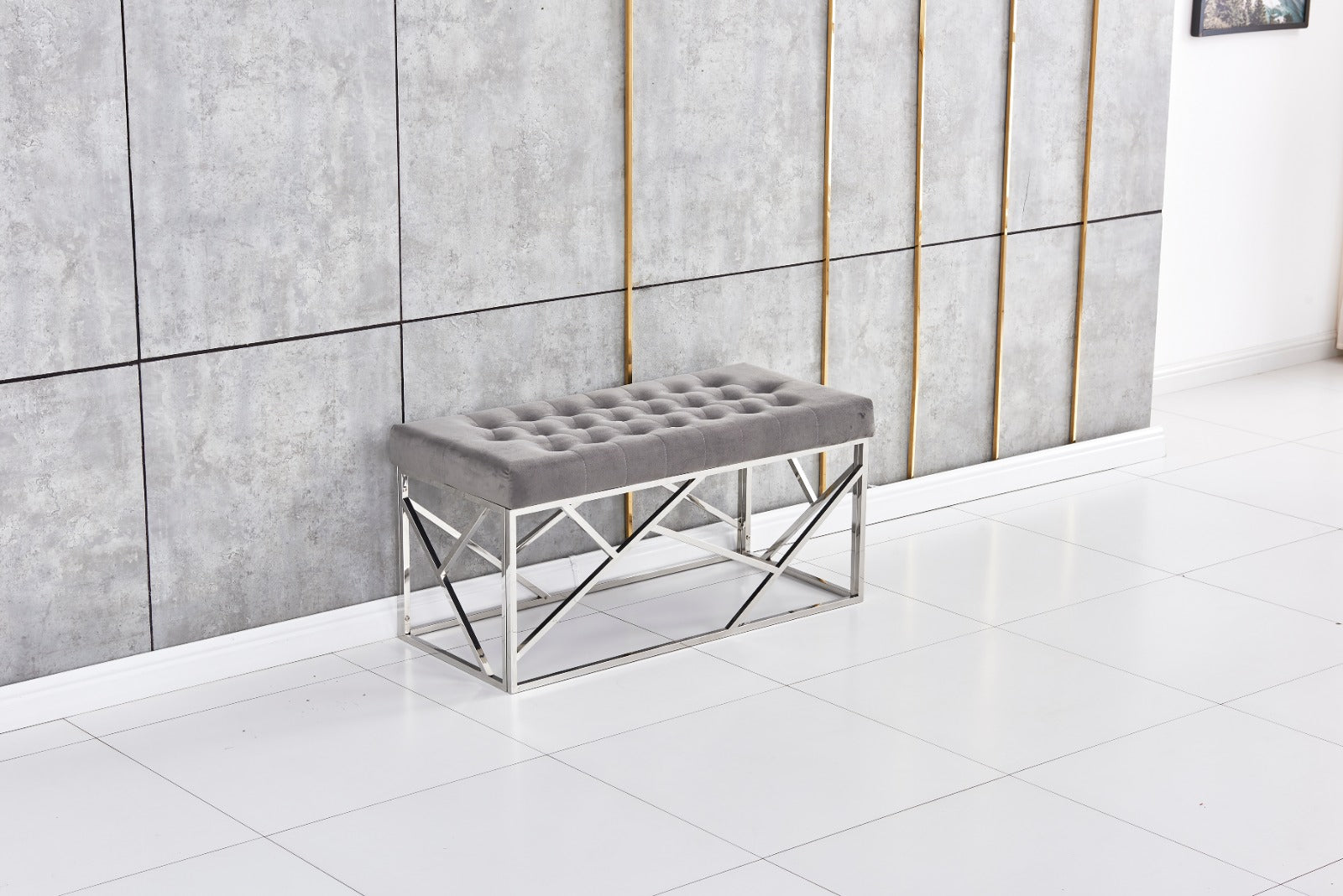 BANC GRIS/CHROME